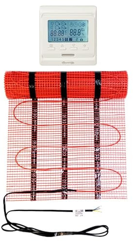 Warmcoin Juego de calefacción eléctrica por suelo radiante de 2,5 m², 160 W/m², termostato W51, color blanco con sensor mejorado, alfombrilla de calefacción para laminado, vinilo, baldosas, juego