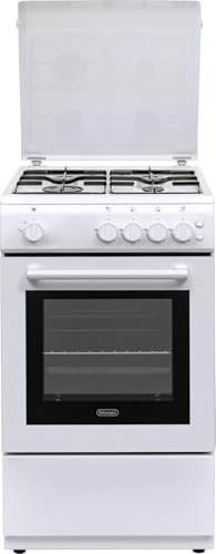 DL 554 GW - Cuisinière à gaz avec four, 4 feux, 50 x 50 cm, Blanc, Classe énergétique A