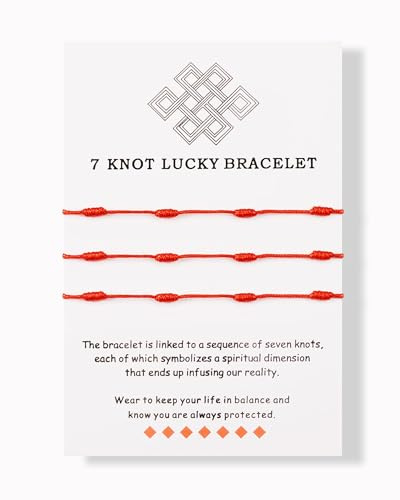 MANVEN 2/3/6 Rotes Armband Rot Glücksarmband Schutz Seil Kabbalah Amulett | Tibetisches Geschenke für Männer Frauen Jungen Mädchen Familie Freunde Freundschaft Weihnachten Geburtstag