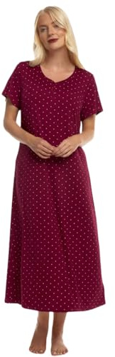 Suzy & Me Ladies Long Plus Size Luxury Soft Touch Jersey Nightshirt (BURGUNDY30-32)