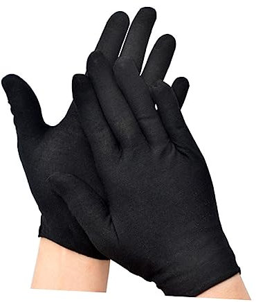 FELTECHELECTR 12paare Schwarze Baumwollhandschuhe Dünn Arbeitsschutz Schutzhandschuhe Komfortabel Rutschfest Vielseitig Für Garten Und Industrie