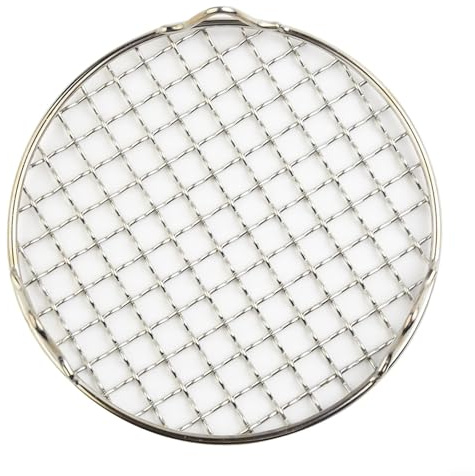 Emiif Griglia di raffreddamento rotonda in acciaio inox, griglia per forno, griglia di raffreddamento per cottura alla griglia, asciugatura torte, biscotti, pizza (27 cm)