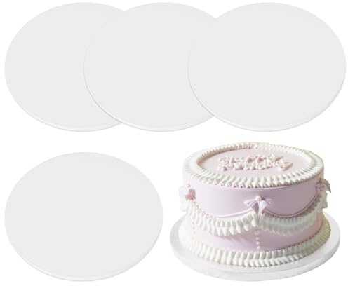 Pack of 5 Cake Boards,10 Inch 12mm Thick Round White Cake Board for Fruit Birthday Wedding Cakes