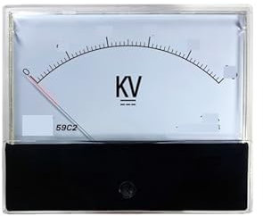 ZBORAVPIX Amperometro analogico da Pannello per Corrente, Misuratore analogico di voltmetro CC 59C2 da 1 KV a 100 KV da 100 µA a 1 mA, intervalli Multipli(DC 2kV 1mA)