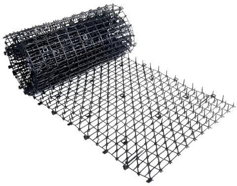 Yeqqzq 200cm x 30cm Scat Mat for Cats with Spikes, Cat Repellent Mat Anti Cat Prickle Strips, Pet Deterrent Net with 8 U-shaped Pegs for Garden, Fence