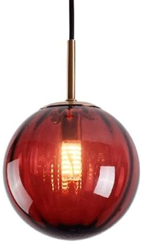 ksxnkhk Creative Spherical Glass Pendant Lamp, G9 Source Ceiling Light Fixtures, Nordic Industrial Style Chandelier, Living Room Bedroom Bar Decoration Hanging Light(Green)