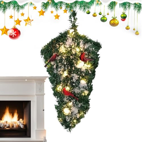 Albero di Natale rovesciato | Albero di Natale Illuminato - Decorazione Artificiale per Porta Davanzale Della Finestra Parete Soffitto Porch Appartamento Negozio Interior Design