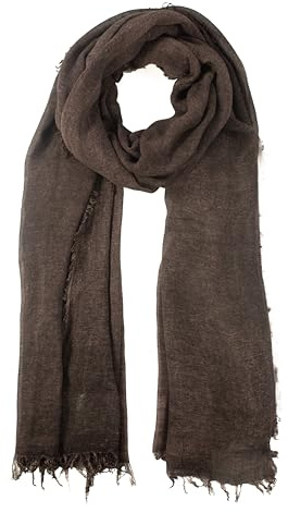 fashionchimp Damenschal mit Fransensaum, softweiche Naturfaserqualität aus 100% Bambus, leichtes Sommertuch - Made in Italy (Mokka-Mousse)