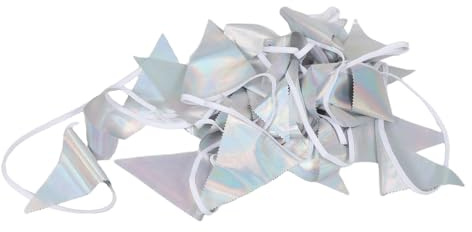 LRXIYODE Irideszierende Stoff Dreieck Wimpelkette Schillerndes Party Banner für Hochzeit Babyparty Geburtstag Vielseitige DIY Fotohintergrund Dekoration