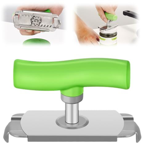 Can Opener, New Effortless Arthritis Jar Opener, Can Opener Manual Lid Opener, Multifunctional Lid Opener for Weak Hands Seniors (Green)