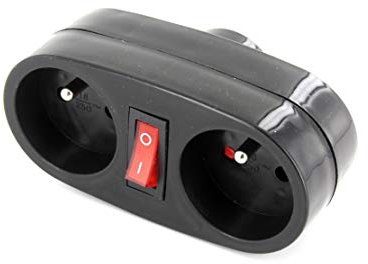 Biplite Domino 2x16A + Interrupteur - Anthracite - Dio