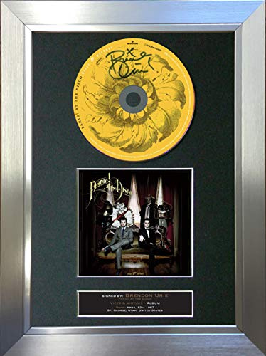 PANIC AT THE DISCO Vices & Virtues Signed Autograph Mounted Cd Album Cover Record Reproduction PRINT A4 Rare Perfect Birthday (297 x 210mm) #71 (Silver Frame)