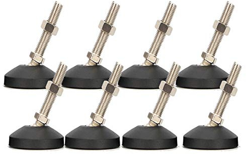 Drenky 8Pz M10x30 Regolabile in altezza piedini per mobili macchinari per mobili di medie dimensioni con filettatura maschio, piedini di livellamento con dadi a T e dadi, base in plastica antiscivolo
