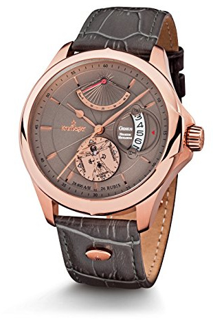 Kronsegler Genius - Horarium Mechanicus - Herren Armbanduhr Automatik rosevergoldet-Umbra