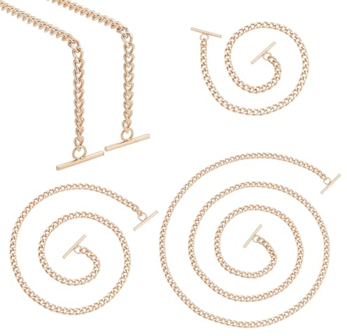 WADORN 3 Sizes Iron Flat Chain Handbag Purse Chain Strap Shoulder Bag Crossbody Strap Replacement Purse Link Chains, Gold, Medium