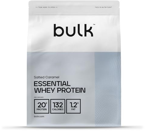 Bulk Essentielles Whey Protein, Protein Pulver, Eiweißpulver, Salted Caramel, 500 g, 14 Portionen, Verpackung Kann Variieren