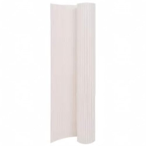 Gartenzaun, Doppelseitig 110x300 cm Weiß PVC Sichtschutz für Balkon, Terrasse, Garten
