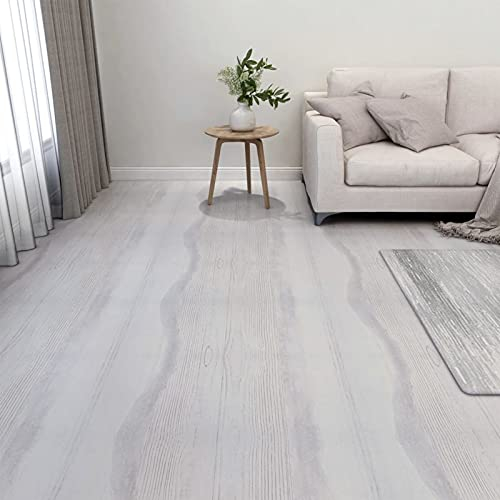 Festnight PVC Bodenbelag Selbstklebend Bodenfliesen Selbstklebend Laminat Selbstklebend Klebefliesen Boden PVC Bodenfliesen PVC-Fliesen Selbstklebender Vinylboden 20 STK. 1,86 m² Hellgrau
