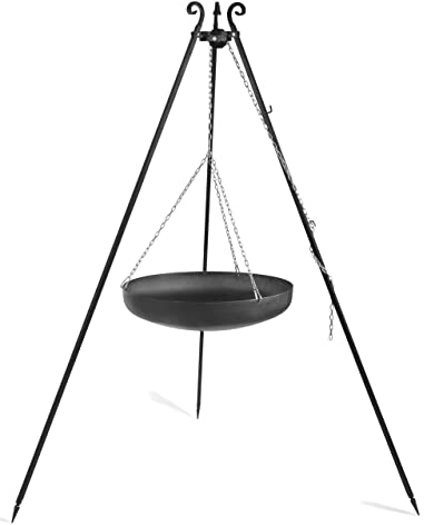 GMD Living Schwenkgrill Wok LESLAU am Dreibein, 180 cm Höhe, Rohstahl, Größe:Wok Ø70 cm