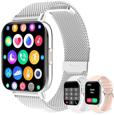Smartwatch kvinnor med telefonfunktion 1,69 tum armbandsur personlig skärm fitnessklocka damer stegräknare kalorier pulsmätare sömnmonitor menstruationscykel SPO2 smart klocka för iOS Android