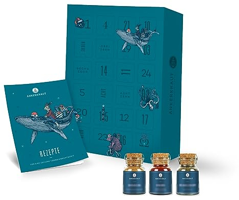 Ankerkraut Premium+ Adventskalender, die Plus-Variante vom Kalender, 24 leckere Gewürz-Überraschungen in Gewürzgläser und Beutel, 1,5 kg für Frauen und Männer als Geschenk