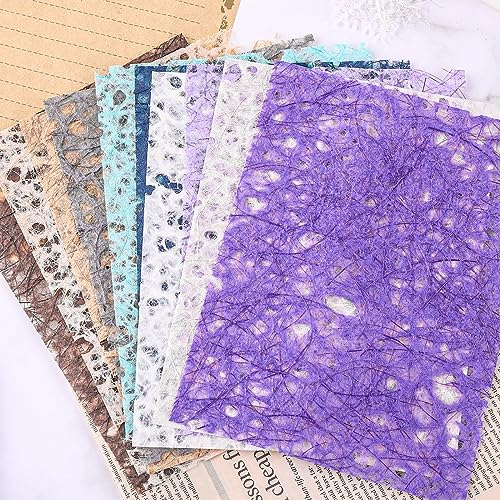 TIESOME Papier zum Basteln, 10 Blatt A5 Bunt aushöhlen Papier Scrapbook-Papier Farbe karton zum Basteln und Gestalten Geeignet Für Bastelarbeiten Scrapbooking zum Bekleben Ausstanzen