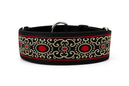 Hundehalsband mit weicher Polsterung, verstellbares Zugstopp, extra breit 4cm Martingale, komfortabel und leicht (bis 38cm Hals- 44cm Kopfumfang inkl 6cm Zugstopp, Chrom)