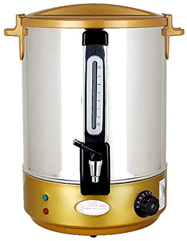 ANSNOW Dispensador de Caldera de Agua Caliente, Caldera de Té con Medidor de Agua, Urna de Cateeléctrica Ajustable, para Elaboración de Cerveza/Buffet/Comercial/Oro/50L