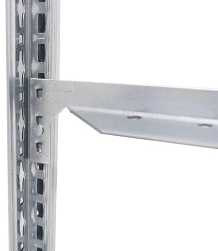 qpool24 Anbauregal, Fachbodenregal Stecksystem MULTIplus250, 2500 x 750 x 600 mm (HxBxT), 6 Fachböden, Längenriegel, RAL 5010 enzianblau/verzinkt/verzinkt