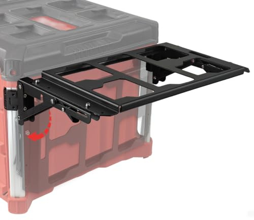 Folding Mount Compatible with Milwaukee Packout Toolbox, Side Storage for Your Packout System