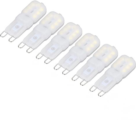 Garosa Ampoule LED G9, Ampoules LED G9, 6 Ampoules LED G9 à intensité Variable 3 W, économie d'énergie, Ampoule à 360 Degrés pour Tours de Ventilateur de Plafond, Lampadaires