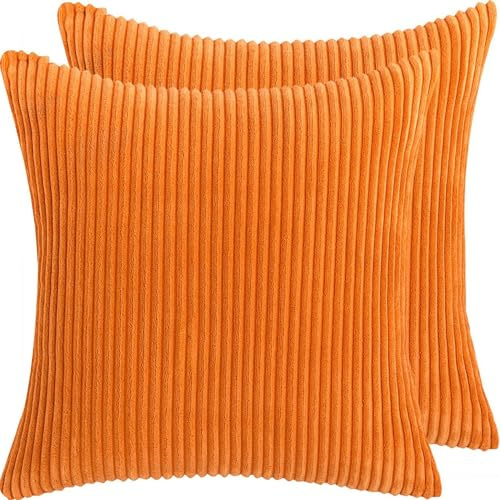 Sofa Kissenhülle Kissenbezüge 2er Set Kissenbezug für Dekokissen Cordstoff 50x50 60x60 Dekorative Zierkissen -hüllen, Cord Kissen Bezug Überzug Vielseitig Einsetzbar(Color:#22,Size:45x45 cm (2 pack))