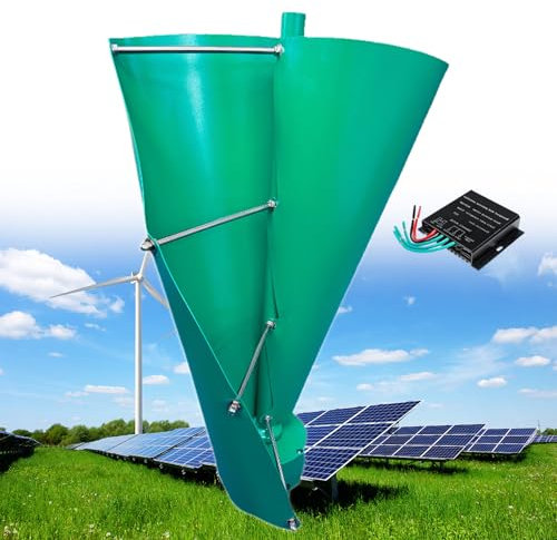 12000W Kit de Generador de Turbina Eólica,Turbina Eólica Vertical de Eje de Levitación Magnética Helicoidal de 12V 24V y 48V,con Controlador MPPT,para Casa,Terraza,Chalet o Autocaravana,A-12V