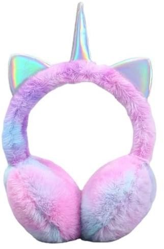FYJCXCMP Ohrenschützer Mädchen Einhorn Ohrenschützer Winter Damen Geschenk Winter Outdoor Ohrenwärmer Kaltes Und Winddichtes Winterzubehör Für Damen, Lila