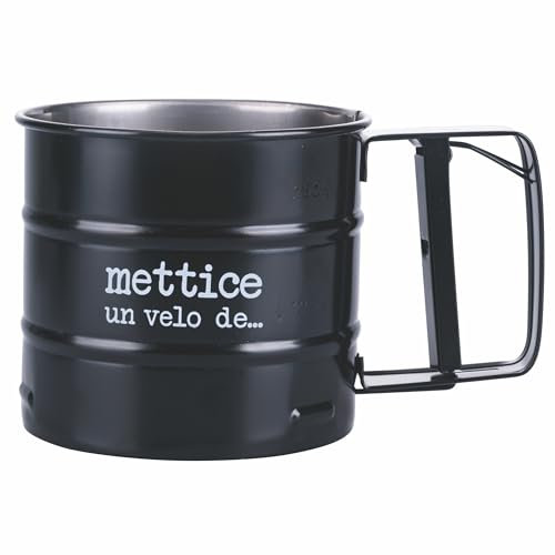 Villa d'Este Home Tivoli Tamiz para harina, cacao y azúcar de acero, negro, S.P.Q.eRe