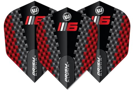 WINMAU Dart Flights - Prism Alpha, Delta and Zeta Extra Thick 100 Micron Shape No. 6-1 Satz pro Packung (insgesamt 3 Dart-Flights) - Professionelles Dart Zubehör