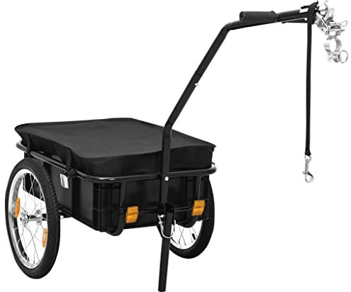 Home Garden Fahrradanhänger Handwagen 155x60x83cm Stahl Schwarz