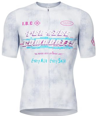 INBIKE Fahrradtrikot Herren Radtrikot Rennrad Mountainbike Trikot Fahrradbekleidung Sommer Kurzarm mit 3 Taschen Men's MTB Jesery Atmungsaktiv Elastisch UV-Protect Schnell Trocknend Weiß,S