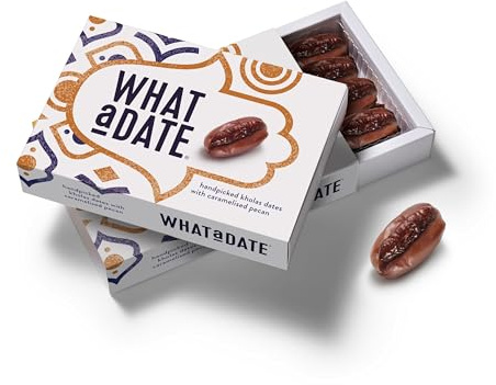 What a Date - Large Box | Clean Ingredients | Vegan, Fibre-Rich Natural Treat | Healthier snacking (2 boxes, Pecan)
