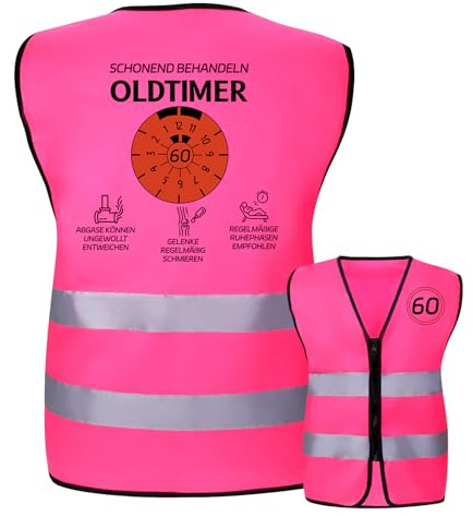 GENZYRE Geschenk 60. Geburtstag Mann Warnweste Geburtstagsgeschenk für Männer Geschenkideen Kostüm Lustige Geschenke zum Deko 60er Jahre Geburtstag für Mann Männer Frau Frauen Deko Lustig