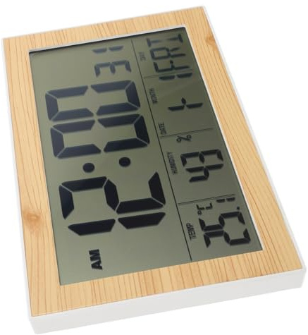 OSOLADY Reloj Despertador Digital de Escritorio Abs Calendario y Termómetro