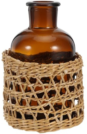 Artibetter 1 Botella Difusora de Vidrio Rellenable con Funda Protectora de Punto. Frascos de Fragancia Vacíos para Aromaterapia Y Decoración del Hogar.