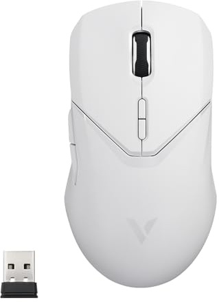 Rapoo VT9Pro 4K Kabellose Gaming-Maus mit PAW 3398 26K DPI, 4000Hz, Weiß | 68g Ultraleicht , 160h Akkulaufzeit, 10 programmierbare Tasten, Integrierter Speicher, Symmetrisches Design, für PC/Mac