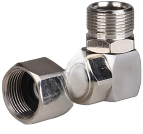 Boquilla giratoria de alta presión M22 x 1.5, accesorio giratorio de 360 grados de acero inoxidable, conector en forma de L para evitar torceduras de manguera (individual)