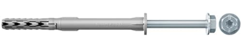 fischer Langschaftdübel SXR 10 x 60 FUS, Spreizdübel mit Sechskantschraube & angeformter Unterlegscheibe, Nylondübel für optimalen Halt bei Befestigungen von Metallkonstruktionen, 50 Stück