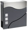 Wiltec Designer Briefkasten V28 Anthrazit und Edelstahl 370 x 105 x 370 mm, Wandbriefkasten mit Schloss, Sichtfenstern und Zeitungsrolle, Postkasten aus pulverbeschichtetem Stahl