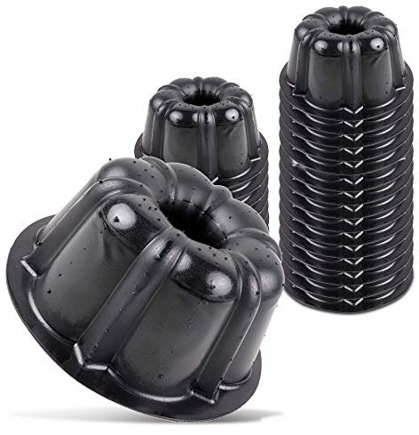 O'Creme Mini moldes de plástico para hornear flan – Molde para hornear con silicona antiadherente – Moldes reutilizables antiadherentes para hornear y mucho más – Paquete de 25 unidades