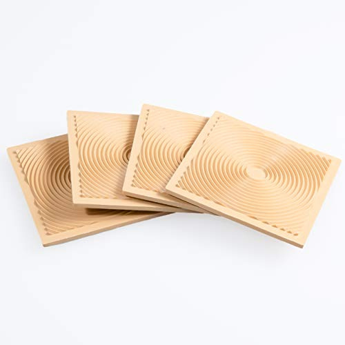 proventa® Anti-Rutsch und Anti-Kratzer Pads für Holzböden, Made in Germany, beige, 4 Stück, stapelbar