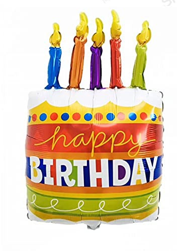 ballonfritz® Happy Birthday Torte mit Kerzen Ballon - XXL Torten Folienballon als Geburtstagsgeschenk, Party Dekoration, Fotorequisite oder Überraschung