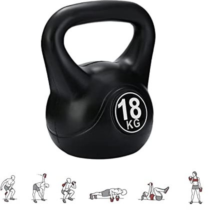 Rysk Väger 18 kg. Betong Kettlebell Väger med Ergonomiskt Handtag Kettlebell Hantlar för Muskelträning Hemma och Gym.